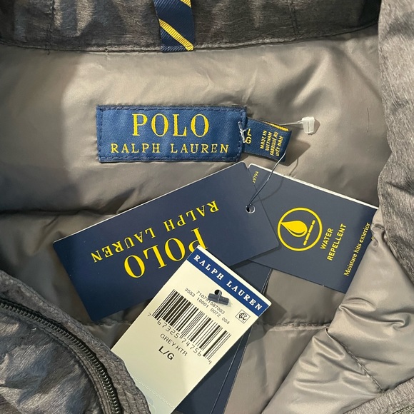 Polo Ralph Lauren Puffer Packable Down Vest Grey Heather Large - Picture 2 of 6